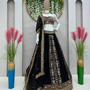 Designer Wedding Wear Lehenga Choli With <b>Thread</b> & Sequence Work - Product Image 1