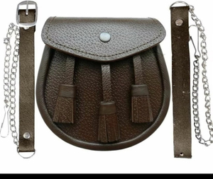 Estuche para Mini Gaitas Escocesas Obexa de Cuero Marrón con Correa de Cadena y Presilla para Cinturón, Hecho en Pakistán - Product Image 2