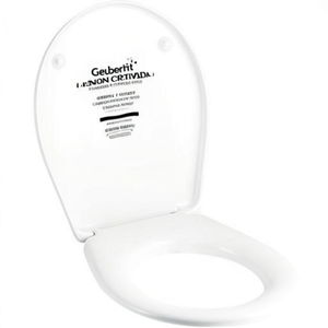 Geberit RENOVA COMPACT Couvercle de toilette en acier inoxydable blanc avec charnières GEBERIT - Product Image 3