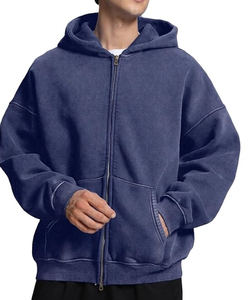 Sweat-shirts à fermeture éclair pour hommes, vêtements décontractés, best-sellers, coton lourd, lavage à l'acide, sweat-shirts à fermeture éclair pour hommes et unisexe, surdimensionnés - Product Image 1