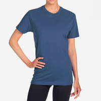 T-shirt Athlétique pour Hommes Coupe Classique - Level 3600 Bleu Marine Unisexe 100% Coton Respirant Écologique