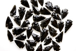 Puntos de punta de flecha de obsidiana negra, fabricación de joyas y envoltura de alambre, tallado de piedra, lote de decoración de flecha cornalina áspera Natural - Product Image 3