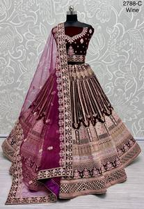 นักออกแบบ lehenga choli กับดีไซเนอร์แผงทำงาน dupatta - Product Image 2