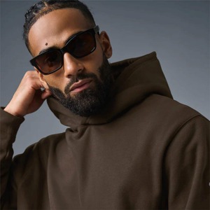 Sudadera con capucha estampada de gran tamaño para hombre, ropa de calle pesada de algodón personalizada, con apliques desgastados y bordado de retazos - Product Image 3