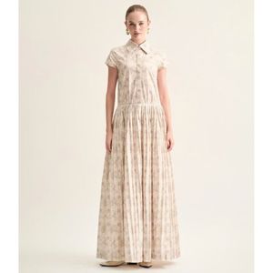 Vestido camisero de manga corta de algodón Solea Liberty para mujer, estilo elegante Empire, telas de alta calidad, servicios ODM hechos en Vietnam - Product Image 1