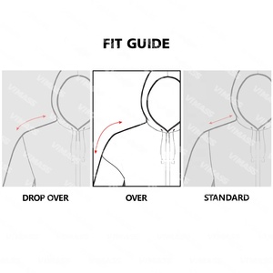 Design personnalisé Sweats à capuche à fermeture éclair complète pour hommes Surdimensionné Vintage 100% coton Full Face Zip Up Blank Drop Shoulder Hoodies - Product Image 4