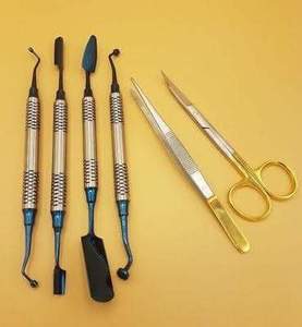 Kit d'outils de chirurgie dentaire Ascenseurs Ciseaux et pinces à épiler Ensemble d'instruments chirurgicaux en acier inoxydable - Product Image 1