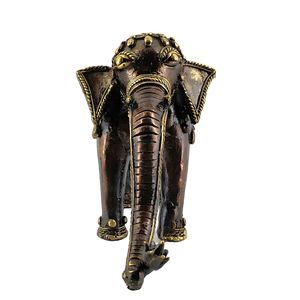 Sculpture d'éléphant décorative en laiton massif, couleur bronze, 8 pouces, figurine de table, décoration d'intérieur, cadeau, artisanat indien - Product Image 3