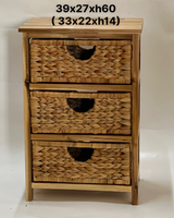 Commodes de rangement modernes en jacinthe d'eau tressée pour vêtements et literie, écologiques, minimalistes, amovibles et détachables
