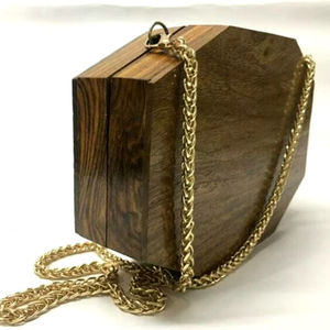 Wholesale Minimalist Vintage Party Bags Luxury Handmade Wooden Clutch <b>Purses</b> Chains Geometric Weddings <b>Bridal</b> Occasions - Product Image 1
