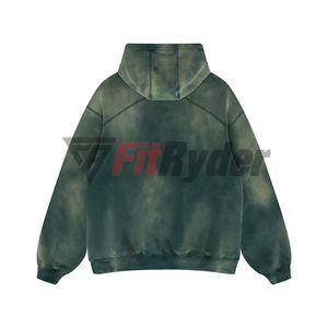 Sudadera con Capucha Personalizada con Logotipo, 100% Algodón, Efecto Lavado Ácido, Diseño Sólido, Hombros Caídos, Sudadera de Invierno para Hombre, Ecológica - Product Image 6