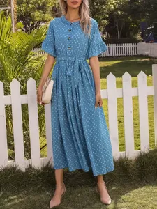 Đầm in họa tiết chất lượng cao dành cho bé gái và phụ nữ, đầm bầu, đầm ngủ, đầm kiểu Tây, áo choàng kimono dài, áo choàng kiểu tunic - Product Image 6