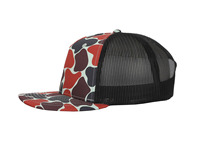 Sombrero de camionero naranja y negro de camuflaje de patos vintage de alta moda con logotipo personalizado Gorra de camionero ajustable con estampado de sublimación para hombre
