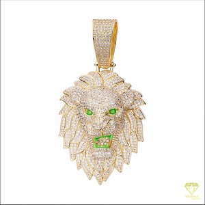 Suministro directo de fábrica Colgante de cabeza de león con diamantes Moissanite para regalos o celebraciones Uso disponible a buen precio - Product Image 2