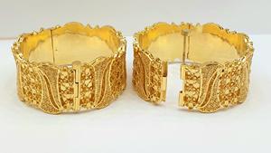 ชุดเครื่องประดับกำไลข้อมือ2ชิ้นที่หรูหราของผู้หญิงชุบทอง24KT - Product Image 3