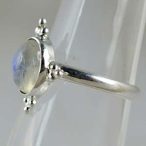 Rainbow Moonstone 925 Sterling Silver Handmade <b>Statement</b> <b>Ring</b> June Birthstone Jewelry Inlay Fine Perfect Gift for Her Birthday - Product Image 5