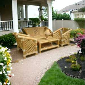 Prix d'usine Canapé en bambou haut de gamme avec table pour salons Balcon Jardin Chaise en bambou Table Intérieur Extérieur Ensemble de canapés en bambou - Product Image 1