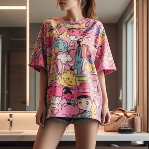 Camiseta con estampado de sublimación personalizada para mujer, Camiseta estampada de manga corta de secado rápido personalizada para mujer - Product Image 3