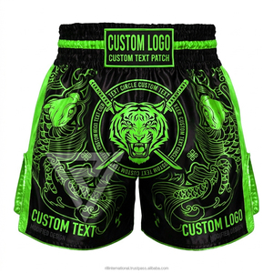 Shorts d'entraînement thaïlandais OEM pour arts martiaux, taille mi-haute, tissés, 220G, 100% polyester, légers et durables, vêtements de sport - Product Image 3