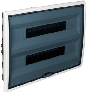 Scatola da incasso, 2 file, 36+4 elementi, pannello e porta fumé, 400x320x72mm. (Solera 8206PF) - Product Image 1
