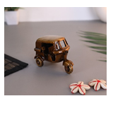 Estatua en miniatura de rickshaw de latón indio hecha a mano 415gm estatuilla de peatón de dos ruedas decoración marrón para el hogar para artesanías de Metal Tuk - Product Image 5