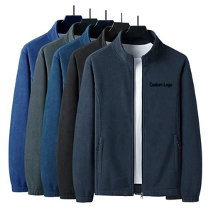 Veste en micro polaire technique unisexe personnalisée, respirante, couleur unie, col montant, fermeture éclair, coupe ample, style décontracté, devant en toile - Product Image 1