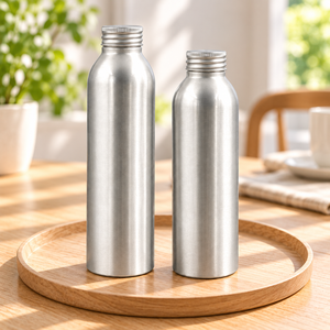 Botellas de aluminio de marca privada para jugo y agua de coco con tapas de rosca, hechas en Vietnam - Product Image 1