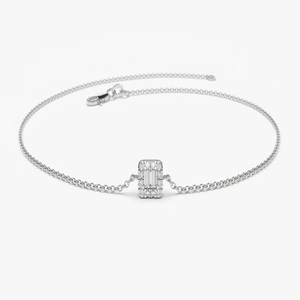 Top Quality Customizable 10k to 18k Solid Gold Moissanite Diamond <b>Bracelet</b> Four Prong Available in Custom Sizes - Product Image 1
