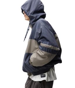 Chaqueta cortavientos impermeable personalizada para hombre, ropa deportiva informal transpirable para exteriores, tejido fino con capucha, bordado para correr de talla grande - Product Image 4