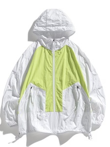 Windbreaker <b>Jacket</b> for <b>Men</b> Breathable Windproof <b>Running</b> Outdoor Canvas Sporty Hooded Zipper Closure Polyester Material - Product Image 6