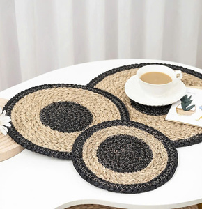 High Quality Handmade Wooden Dining Table Coaster Household Rattan Pattern Pad <b>Kitchen</b> <b>Accessories</b> Home Vietnam - Product Image 4
