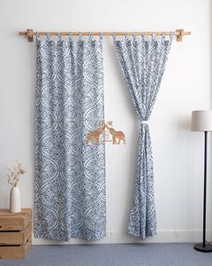 Nouvel arrivage : Ensemble de rideaux en coton imprimé floral à la main pour la maison, la porte et la fenêtre - Product Image 2