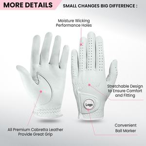 Gants de golf en gros pour hommes, paume en cuir, design léger pour un confort durable - Product Image 5