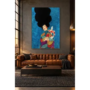 Impression sur toile : Femme Fida embrassant un poisson Koi - Product Image 5