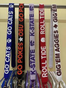 Gig Em Aggies Beaded Embroidery Bag <b>Strap</b> Maroon White Game Day Purse Belt Handmade Seed Bead Wide <b>Crossbody</b> Replacement Handle - Product Image 3