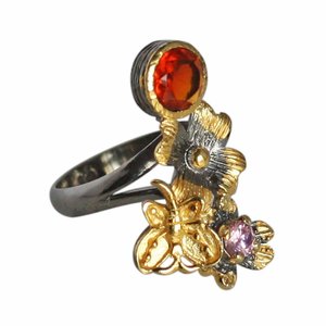 Bague de Cocktail en pierre de Quartz rose cornaline en argent Sterling 925, bijoux de mode uniques et élégants pour femmes - Product Image 1