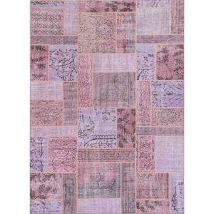 Tapis en laine noués à la main Provenance, rose et violet, patchwork rectangulaire classique pour la décoration de la maison et du salon, 9x12 rectangulaire - Product Image 1