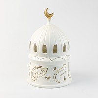 Porte-bougie chauffe-plat moderne en fer forgé, inspiré des mosquées, écologique, sans flamme, résistant à la chaleur et imperméable, design blanc crème