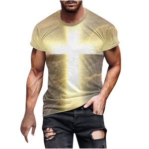 Latest Fashion Christian T-shirt Sporty Style Men's 100% Cotton High Quality Street Wear Made in Pakistan Customizable Options - Product Image 3