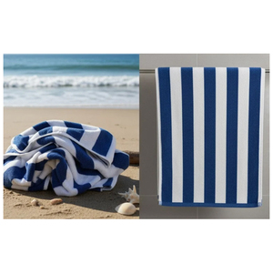 Colección Única de Toallas de Baño de Diseño Moderno y Elegante con Patrón de Rayas, Secado Rápido, Hechas de Polialgodón con Acabado de Terciopelo para Uso en Hoteles - Product Image 1