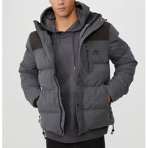 Veste matelassée respirante à col montant et capuche pour homme, de haute qualité, personnalisable, style streetwear, prix raisonnable - Product Image 4