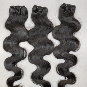 Cabello humano indio virgen crudo de grado 12A de la mejor calidad, cutícula alineada, máquina de estilo de onda Natural sin enredos, trama doble todo - Product Image 1