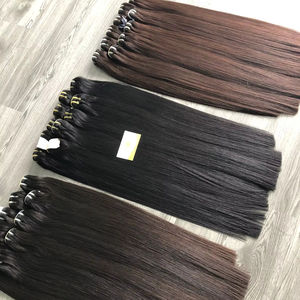 Paquetes de tejido de cabello humano virgen crudo cutícula alineada doble dibujado hueso del cabello recto HD encaje 8 pulgadas trenzado de longitud estirada - Product Image 1