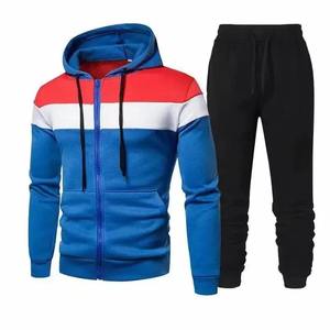 Survêtement pour hommes Sweat-shirt à capuche et pantalon de survêtement à fermeture éclair Costumes deux pièces pour hommes, ensembles de sport de fitness et de jogging décontractés - Product Image 2