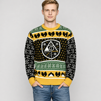 Pull de Noël Homme Tricoté Jacquard Motif Bouclier Magique Flocon de Neige – Nouveauté Festive – Conception Personnalisée OEM
