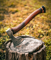 HACHETTE EN ACIER DAMAS HAWKS TOMAHAWK AXES avec étui en cuir