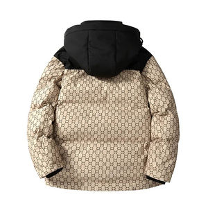 Wholesale High Quality Plus Size Casual Winter Quilted <b>Jacket</b> Men Thick Padded <b>Fleece</b>-<b>Lined</b> Waterproof Windproof Hooded Zipper - Product Image 5