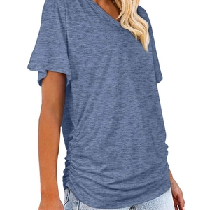 Camisetas de ejercicios de entrenamiento de gimnasio al por mayor lisas para mujer, logotipo personalizado suave de alta calidad, diseño propio - Product Image 3