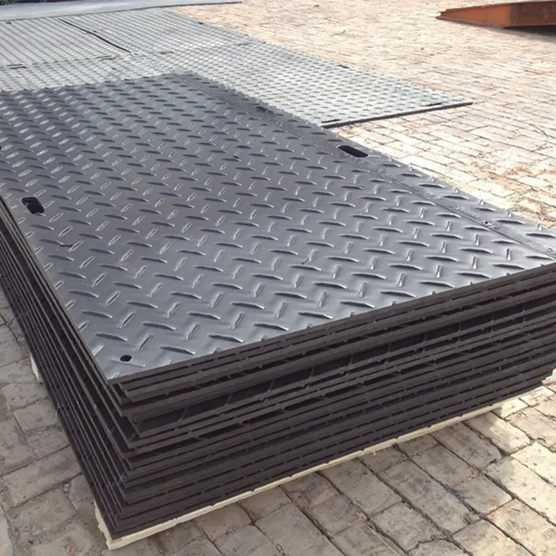 China 4x8 black UHMWPE and HDPE access durable car parking ground protection mat