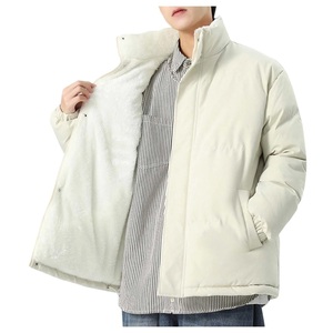 Nouveaux hommes personnalisés hiver épais chaud polaire col montant Parka hommes affaires vêtements d'extérieur décontracté couleur unie veste - Product Image 6